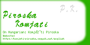 piroska komjati business card